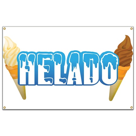 Helado Banner Concession Stand Food Truck Single Sided